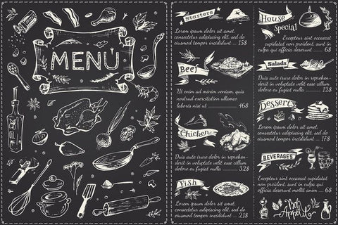 Création de menu restaurant/snack Recto/Verso