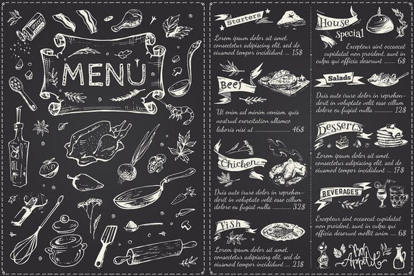 Création de menu restaurant/snack Recto/Verso