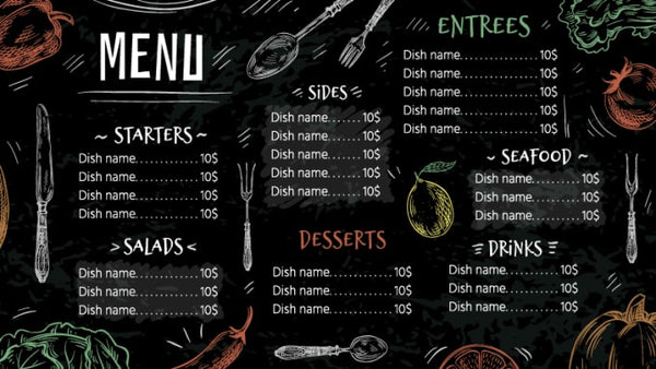 Création de menu restaurant/snack dépliant 3 volets