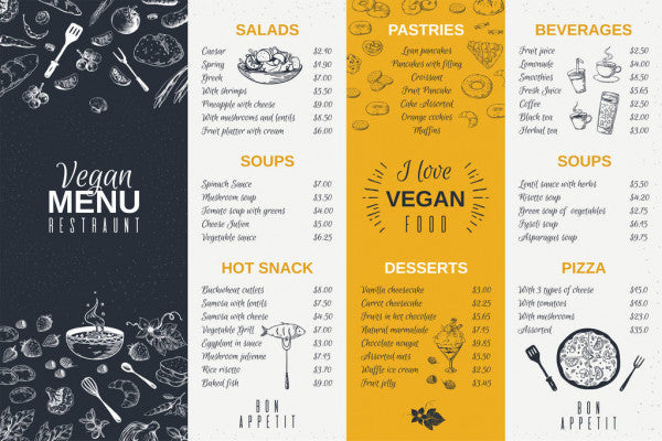 Création de menu restaurant/snack dépliant 2 volets